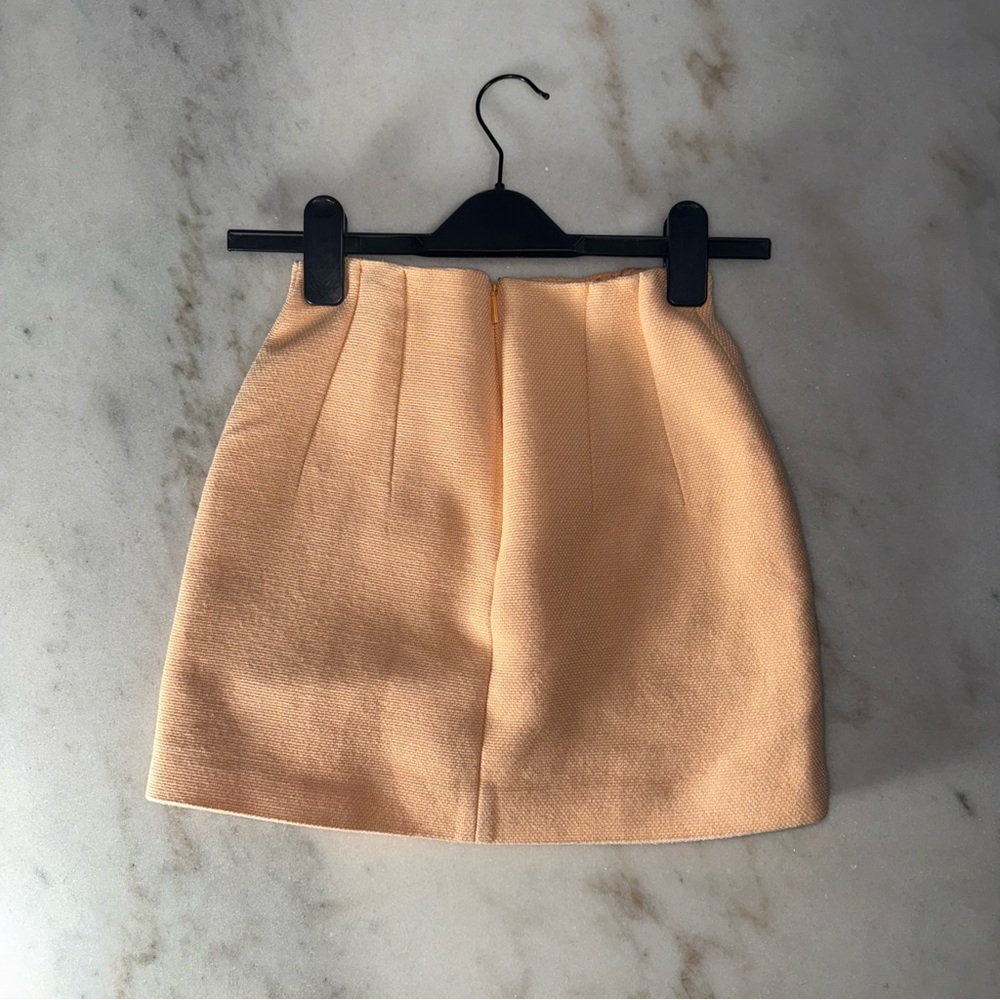 Mango Peach Tweed Cropped Short Sleeve Blazer And Mini Skirt Set Womens XS EUC - Picture 11 of 17